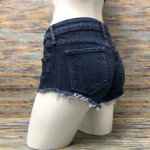 Levi’s Demi Curve Women's Cut Off Shorts Modern Rise Blue Size 6/28